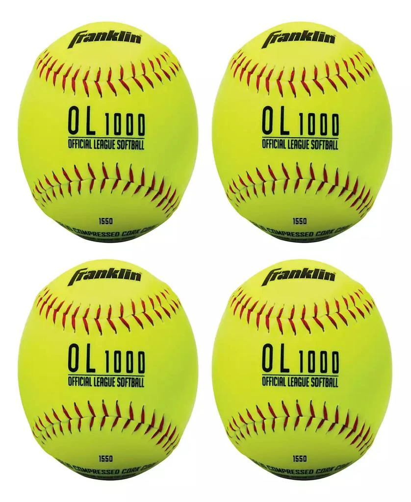 商品Franklin|4 Official League Yellow Softballs,价格¥221,第1张图片