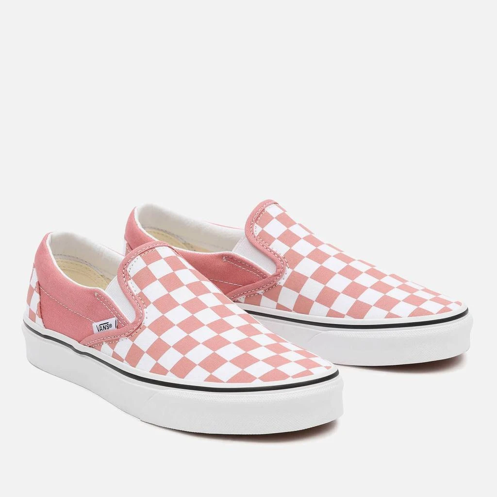 商品Vans|Vans Women's Checkerboard Classic Slip-On Trainers - Rosette/True White,价格¥228,第2张图片详细描述