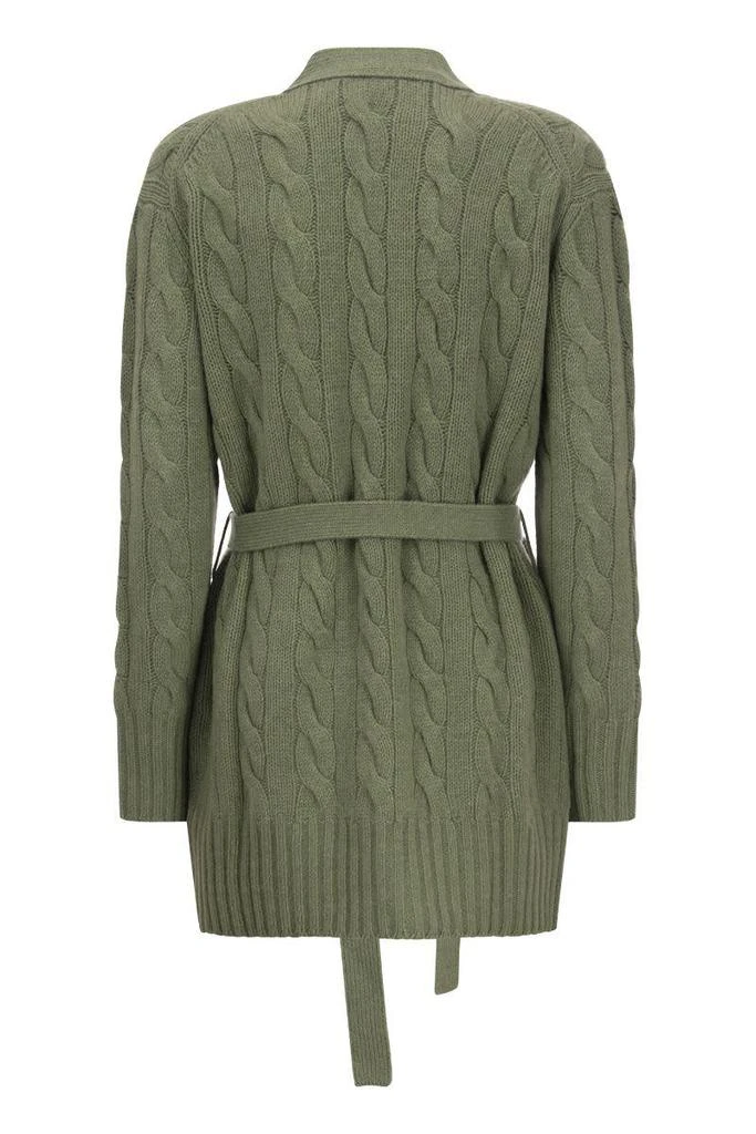 商品Ralph Lauren|POLO RALPH LAUREN Cable-knit cardigan with belt,价格¥3487,第2张图片详细描述