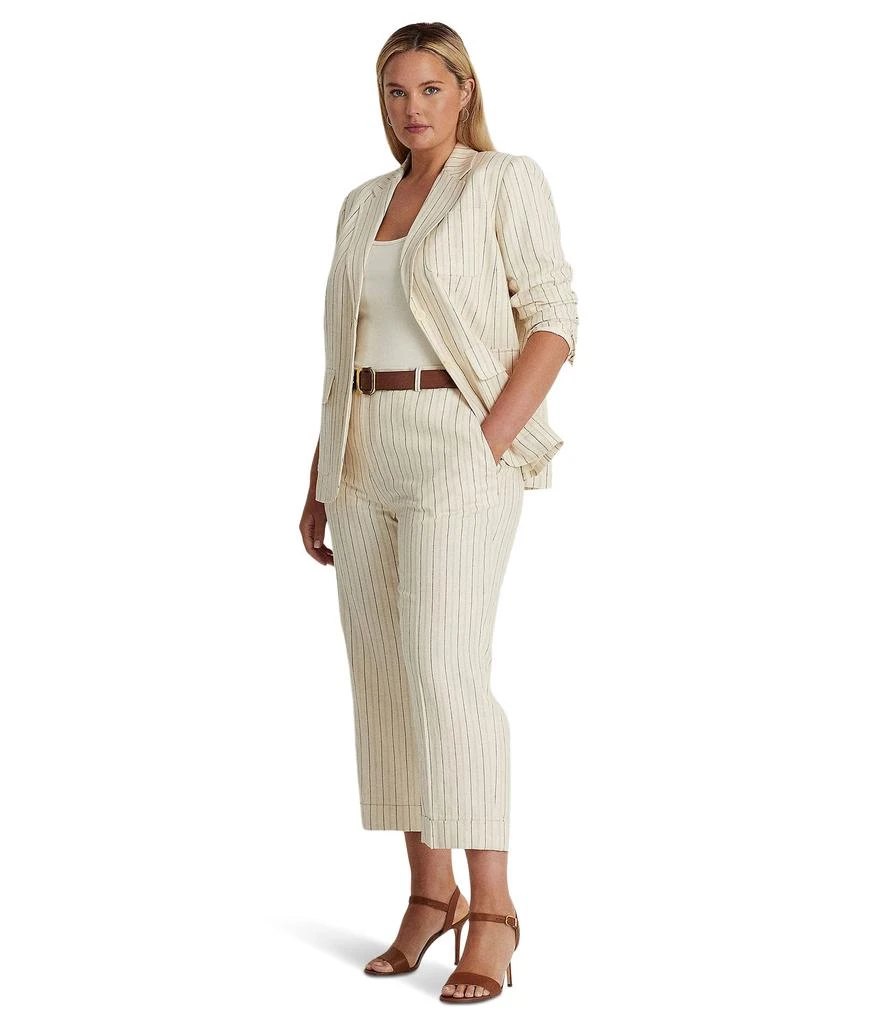 商品Ralph Lauren|Plus Size Striped Linen-Blend Twill Blazer,价格¥2566,第4张图片详细描述