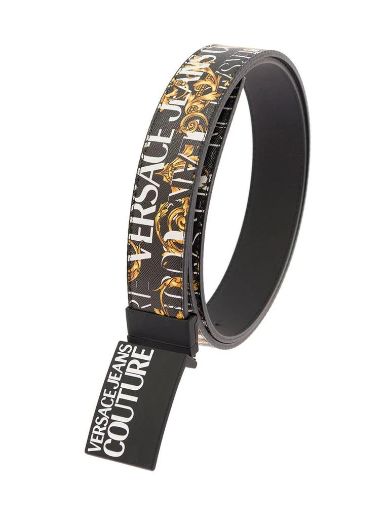 商品Versace|Barocco Logo-Print Black Faux Leather Belt Man Versace Jeans Couture,价格¥736,第2张图片详细描述