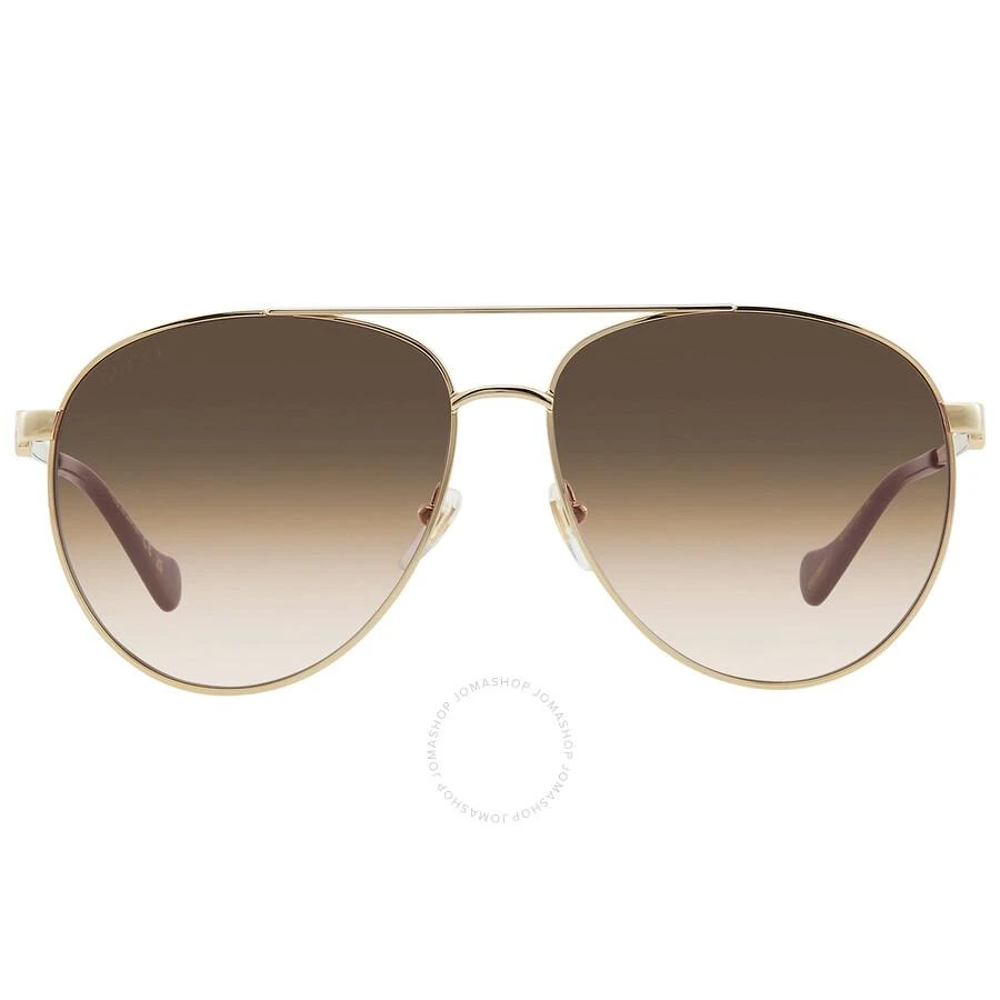 商品Gucci|Brown Pilot Ladies Sunglasses GG1088S 002 61,价格¥1781,第1张图片