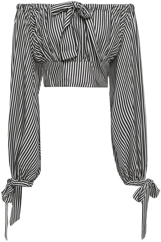 商品Zimmermann|Cropped off-the-shoulder striped twill top,价格¥690,第1张图片