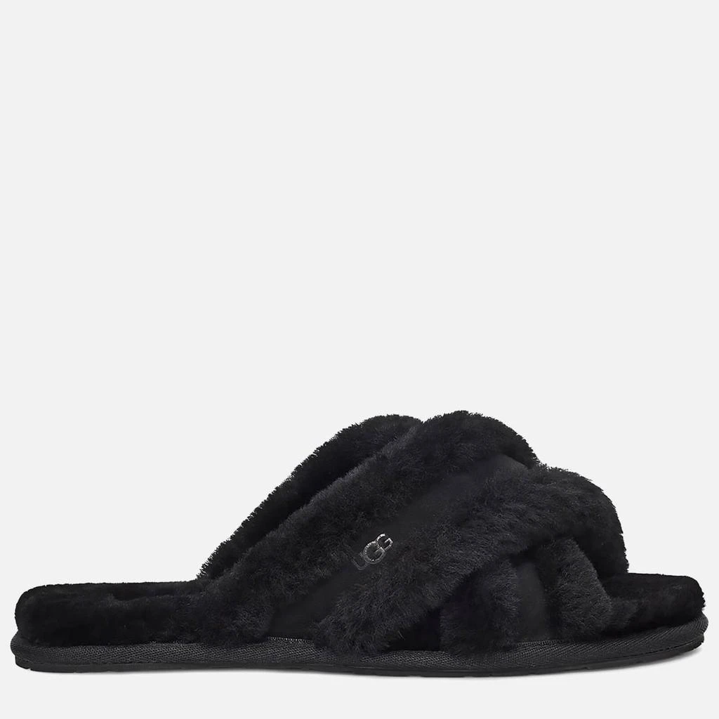 商品UGG|UGG WOMEN'S SCUFFITA SHEEPSKIN SLIDE SLIPPERS - BLACK,价格¥422,第1张图片