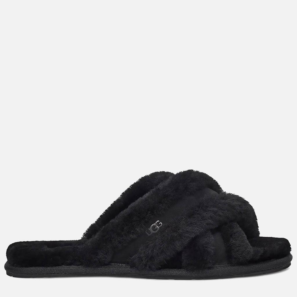 商品UGG|UGG Women's Scuffita Sheepskin Slide Slippers - Black,价格¥372,第1张图片