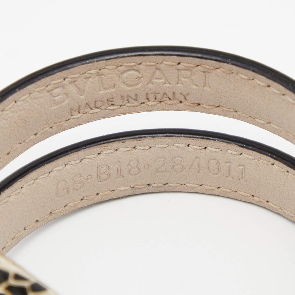 Bvlgari Serpenti Forever Silver Leather Cleopatra Wrap Bracelet商品第4张图片规格展示