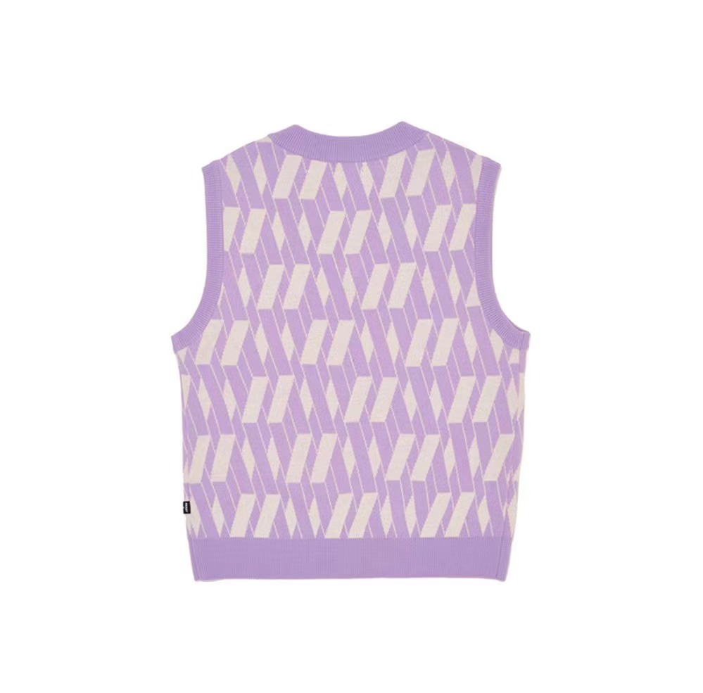 【享贝家】NERDY 徽标图案针织马甲 男女同款 浅紫色（预售款，10天发货） PNES22KK0636 商品第2张图片规格展示