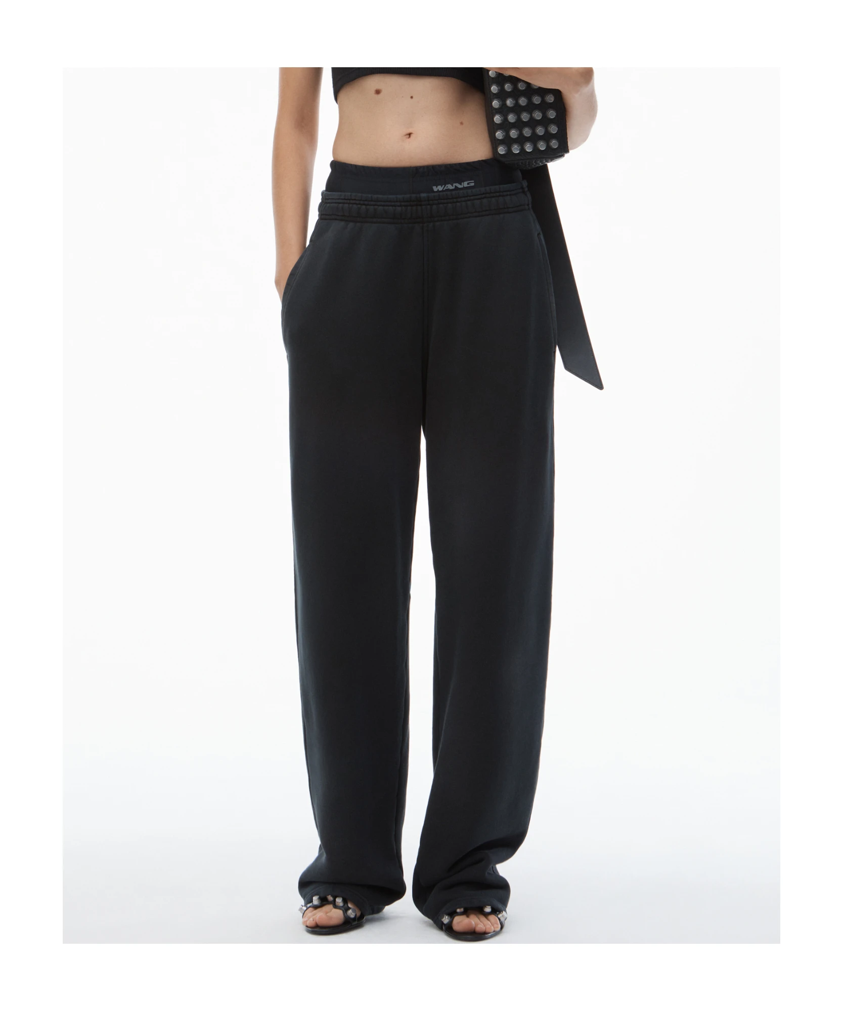 商品【商品预售7天】 Alexander Wang|Alexander Wang 女士休闲裤 4CC1254406011 黑色,价格¥2987,第5张图片详细描述
