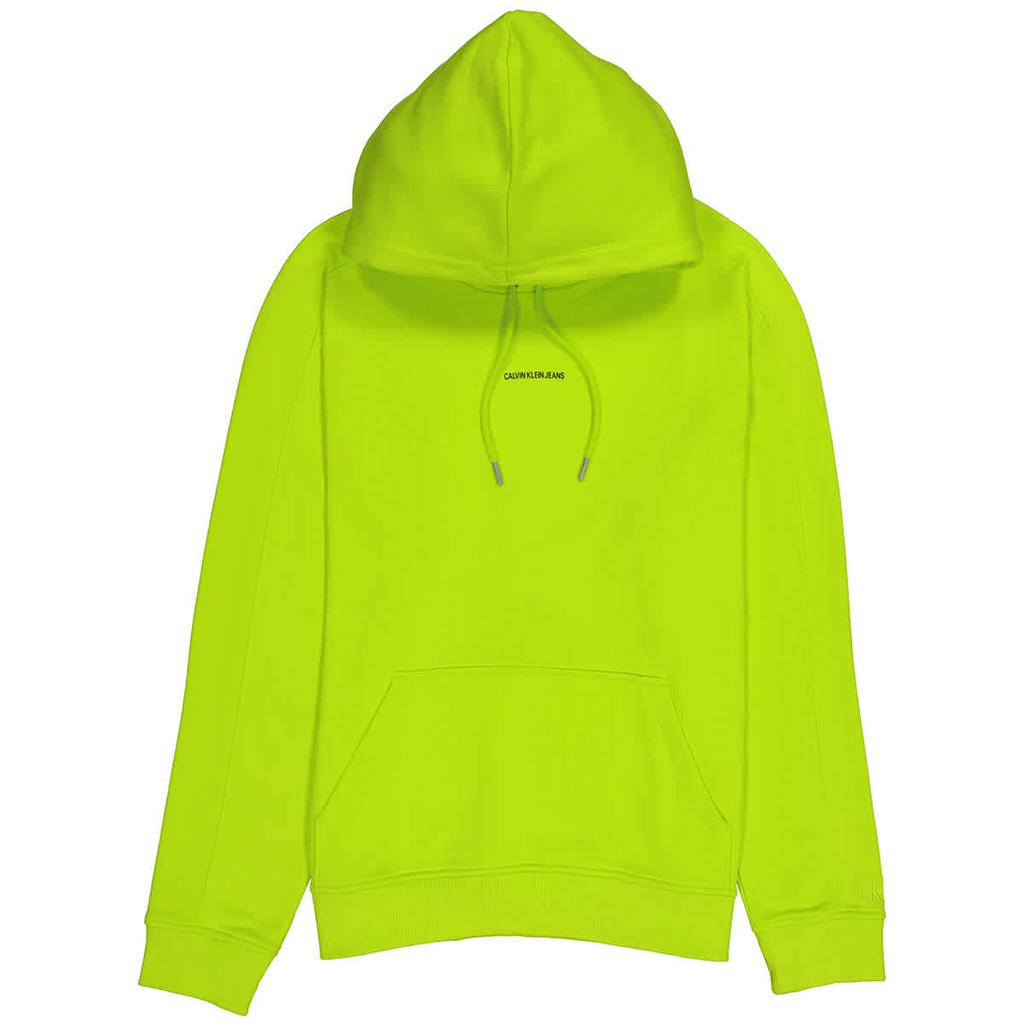 Calvin Klein Mens Green Organic Cotton Micro Logo Hoodie, Size Medium商品第1张图片规格展示