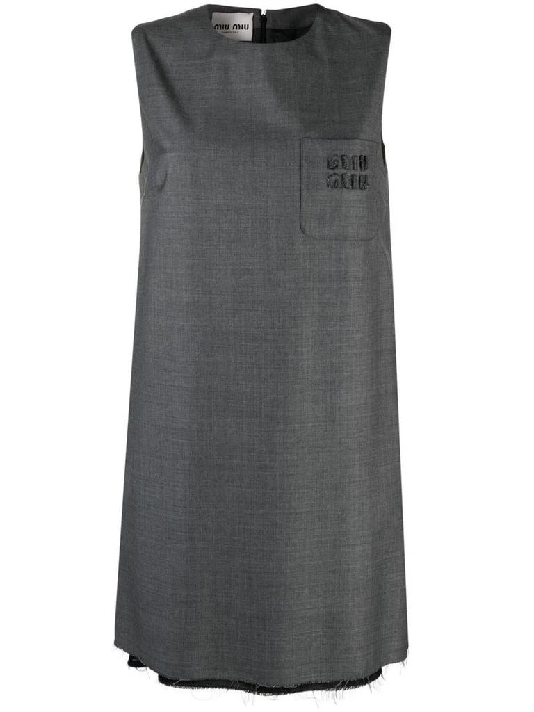 商品Miu Miu|MIU MIU embroidered-logo sleeveless midi dress,价格¥12540,第1张图片