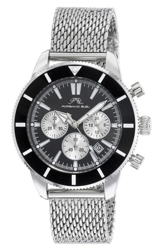 商品Porsamo Bleu|Brandon Mesh Strap Chronograph, 44mm,价格¥2447,第1张图片