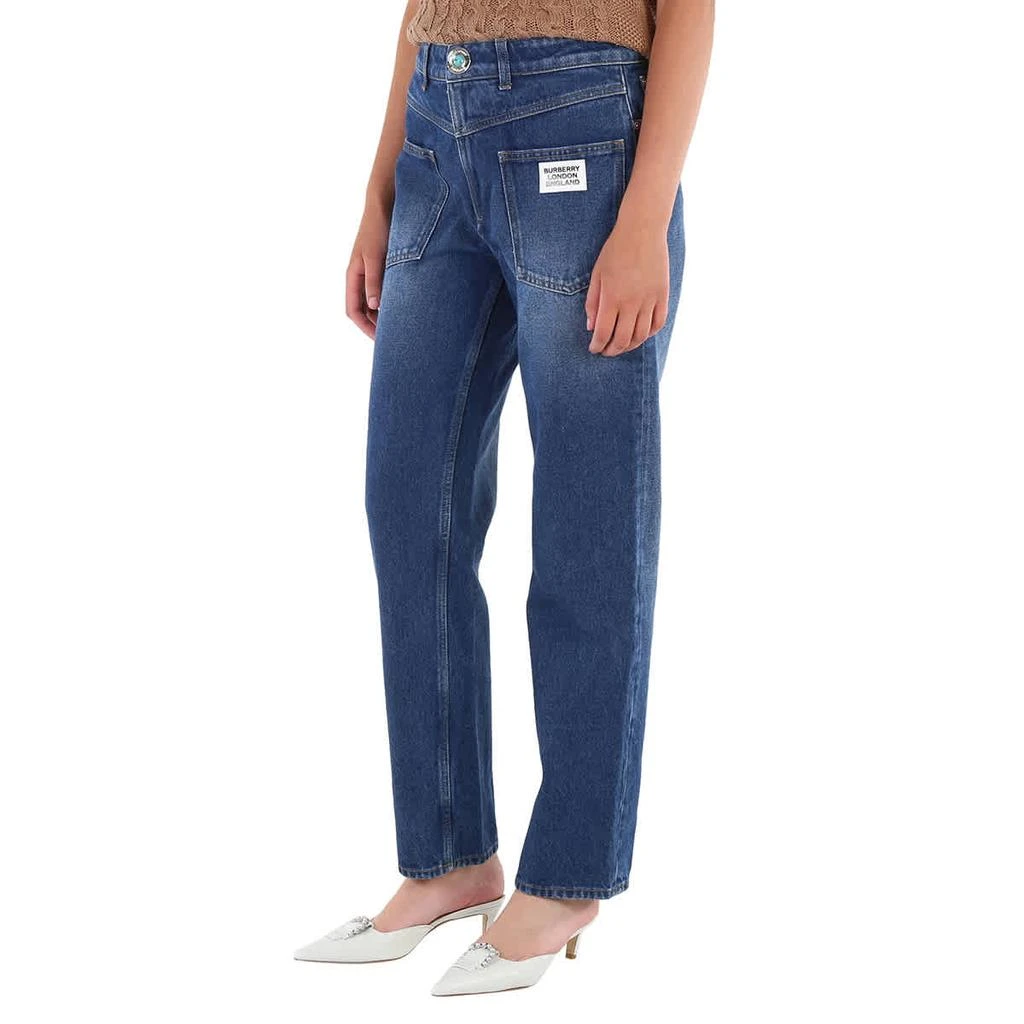 商品Burberry|Burberry Straight Fit Logo Detail Reconstructed Jeans, Waist Size 26,价格¥1109,第3张图片详细描述