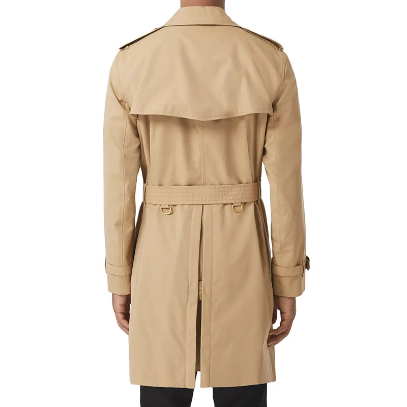 商品Burberry|【预售3-7天】BURBERRY/博柏利  新禧贺岁系列 男士蜜色纯棉肯辛顿版型风衣80458591,价格¥16755,第6张图片详细描述