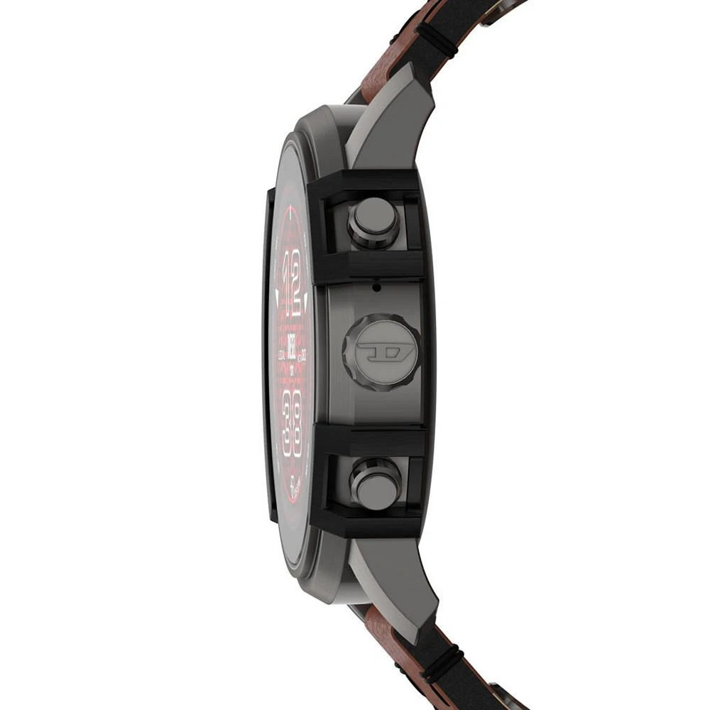 商品Diesel|Men's Touchscreen Griffed Brown Leather Strap Smartwatch, 48mm,价格¥2605,第3张图片详细描述