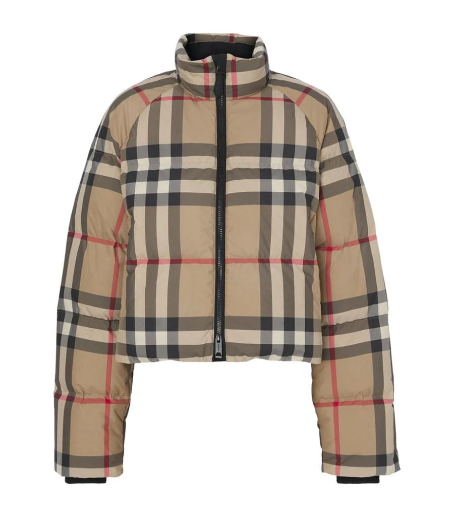 商品Burberry|Cropped Check Puffer Jacket,价格¥10150,第1张图片