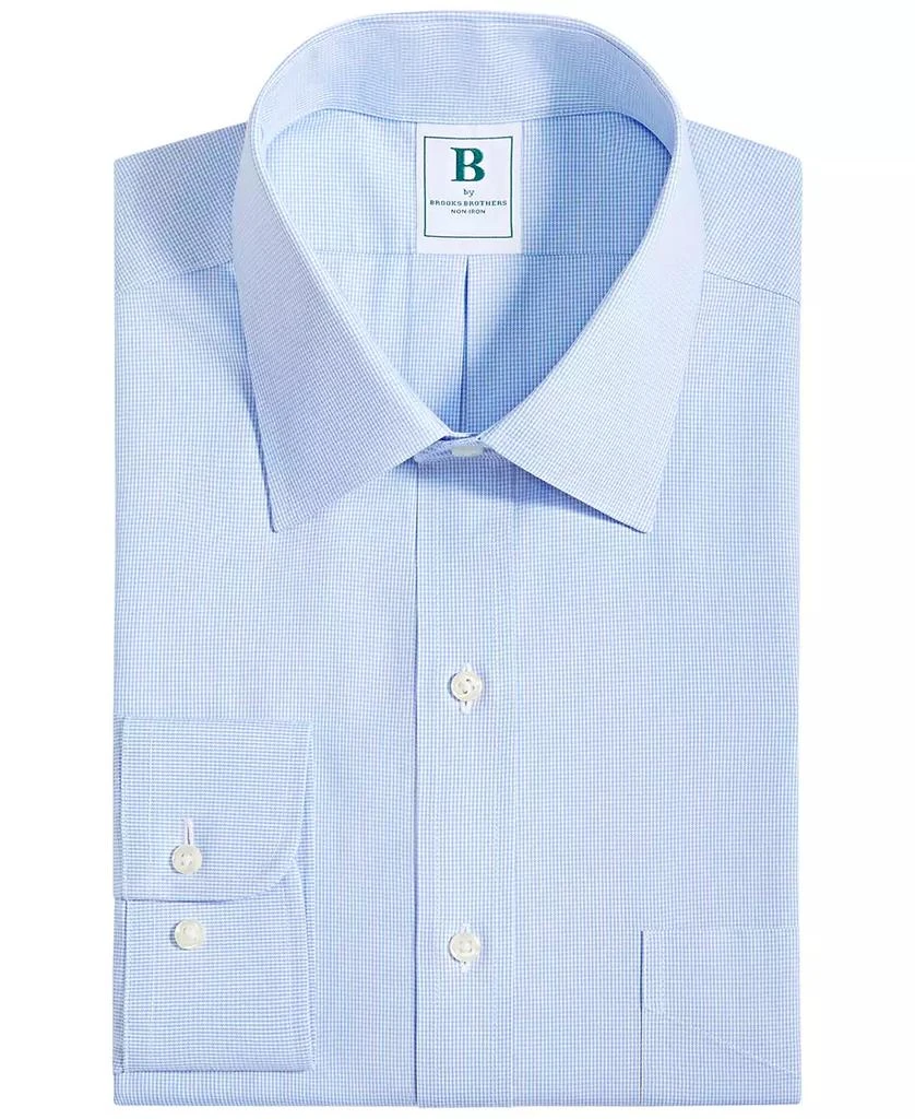 商品Brooks Brothers|Men's Regular Fit Non-Iron Micro-Houndstooth Dress Shirt,价格¥449,第4张图片详细描述