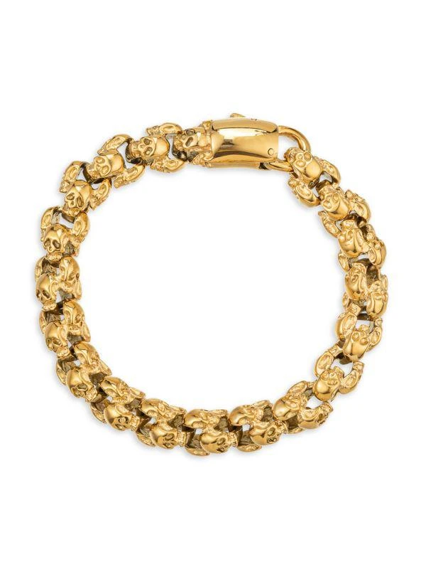 商品Eye Candy LA|Laim Skully Goldtone Titanium Bracelet,价格¥351,第1张图片