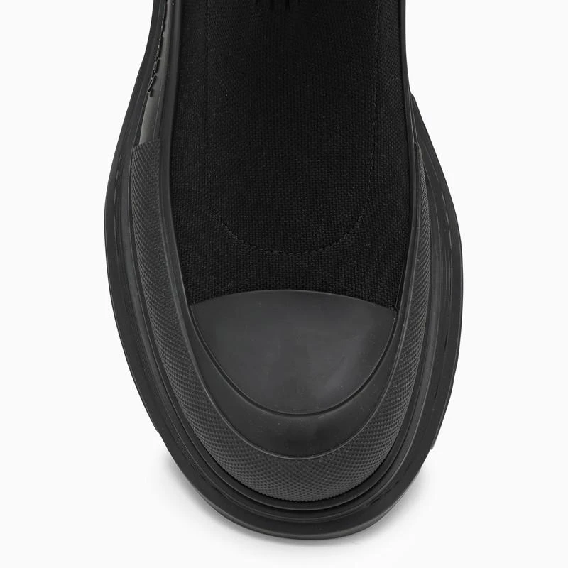 商品Alexander McQueen|Black knitted Tread Slick boots,价格¥1650,第3张图片详细描述