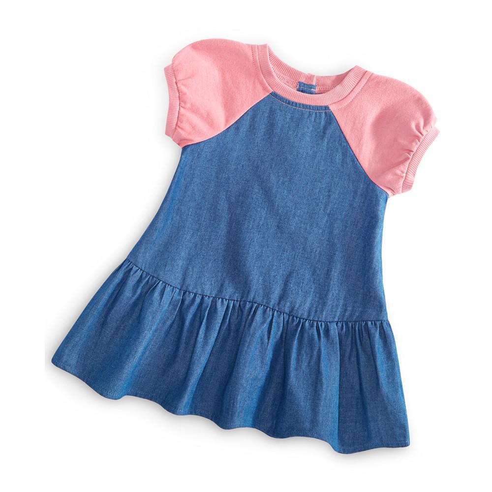 商品First Impressions|Baby Girls Denim Dress, Created for Macy's,价格¥105,第1张图片