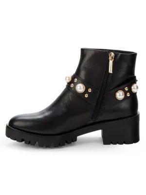 商品Karl Lagerfeld Paris|Pixie Embellished Moto Booties,价格¥372,第6张图片详细描述