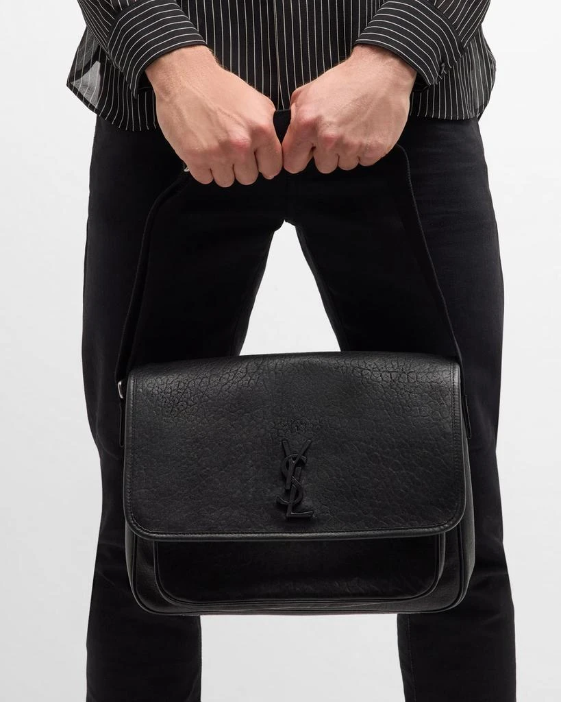 商品Yves Saint Laurent|Men's Niki YSL Messenger Bag in Grained Leather,价格¥24500,第4张图片详细描述