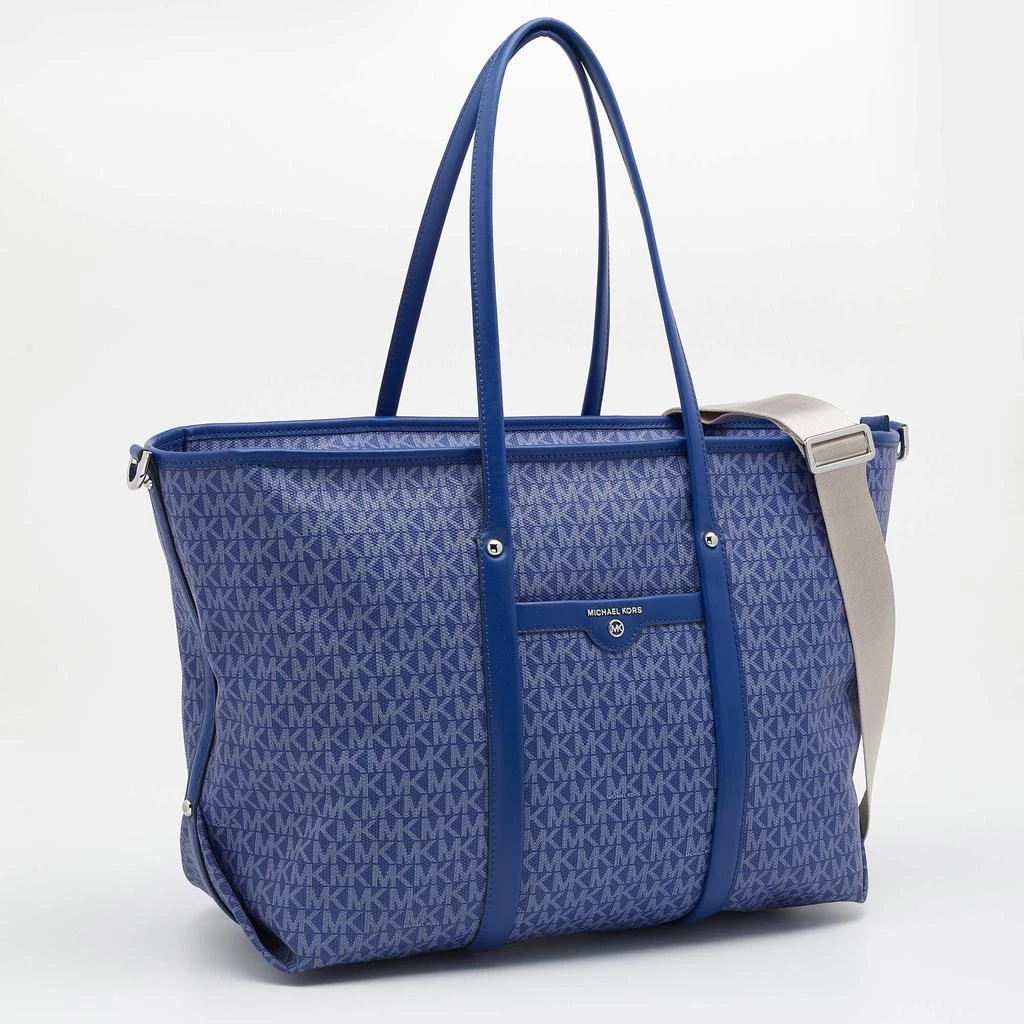 商品[二手商品] Michael Kors|Michael Kors Blue Signature Coated Canvas And Leather Beck Tote,价格¥1079,第3张图片详细描述