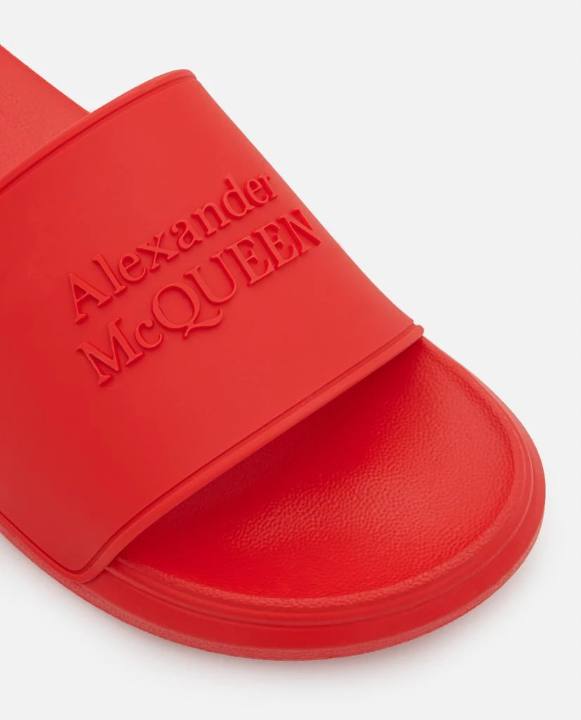 商品Alexander McQueen|Alexander McQueen LOGO RUBBER SLIDE SANDALS size 36,价格¥2191,第4张图片详细描述