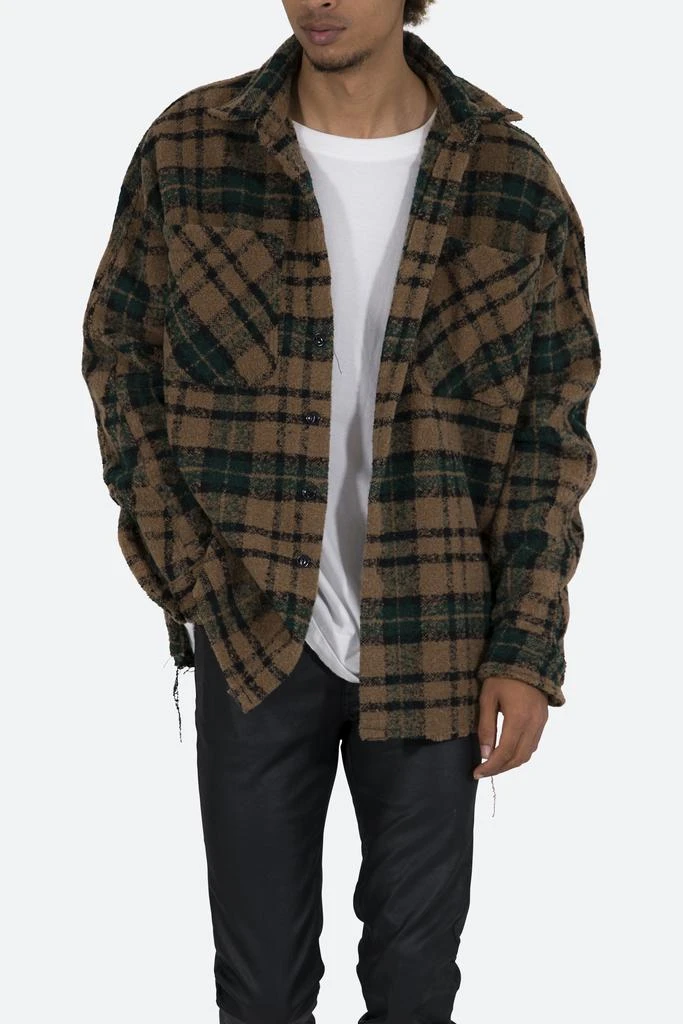 Loose Woven Flannel Shirt - Green/Black 商品