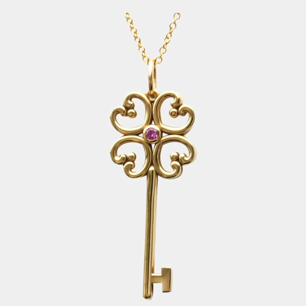 商品[二手商品] Tiffany & Co.|Tiffany & Co. Heart Key 18K Rose Gold Sapphire Necklace,价格¥8453,第1张图片