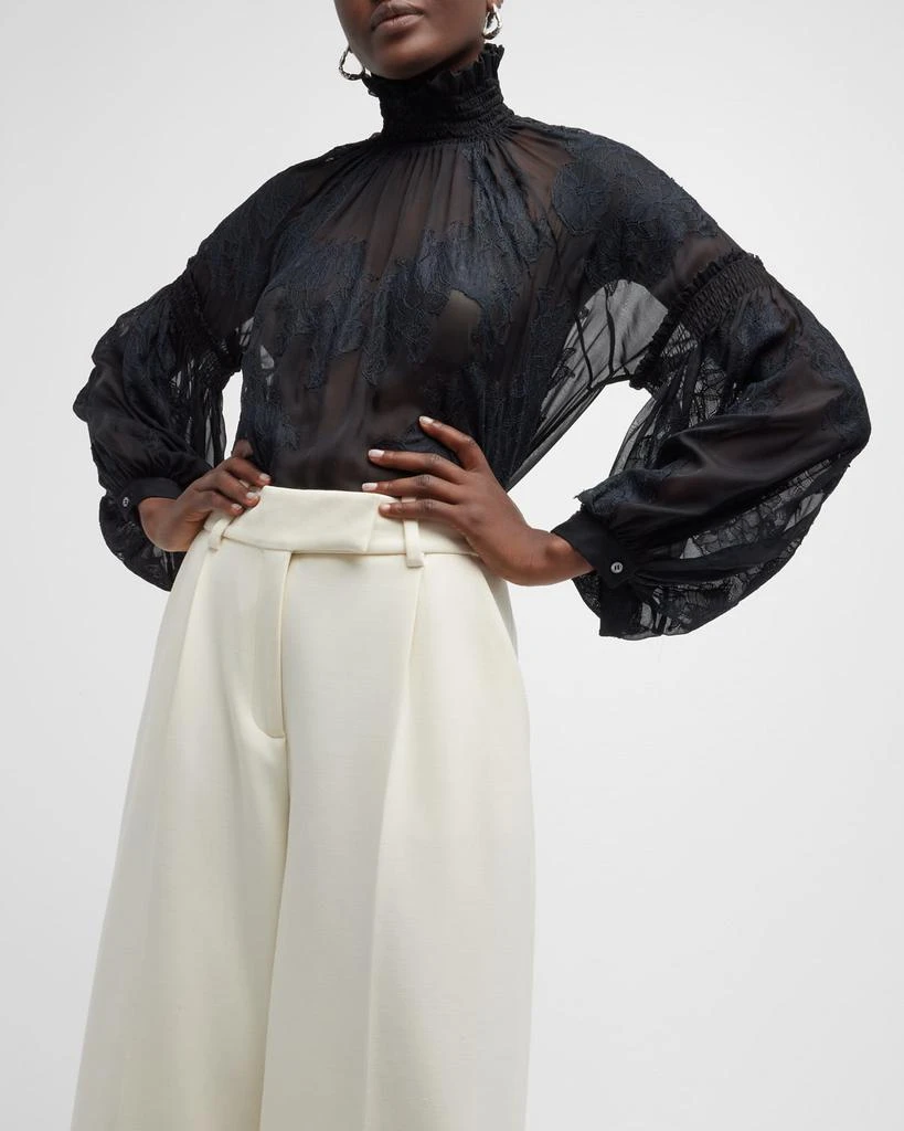 Baby Jane Silk Chiffon Lace Blouse 商品