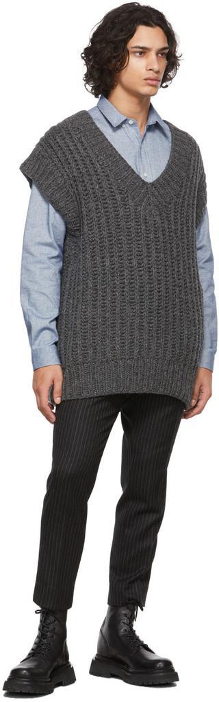 商品AMI|Grey Hand Knitted Oversize Sweater,价格¥3549,第6张图片详细描述