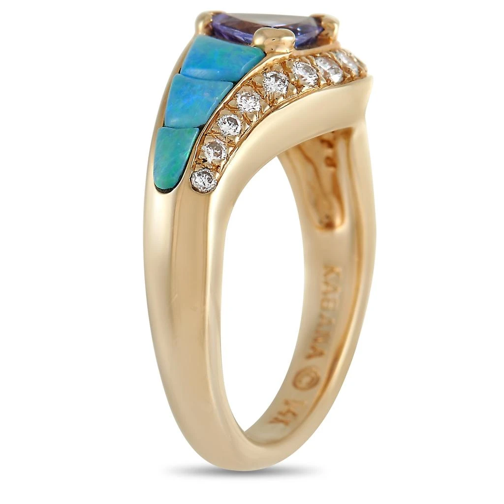 商品Kabana|Kabana 14K Yellow Gold 0.20 ct Diamond, Tanzanite, and Inlaid Opal Ring,价格¥12645,第2张图片详细描述