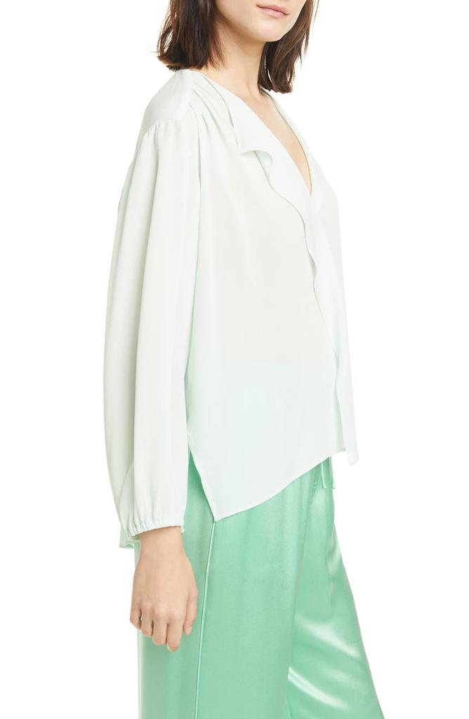 Shirred Long Sleeve Silk Blouse商品第3张图片规格展示