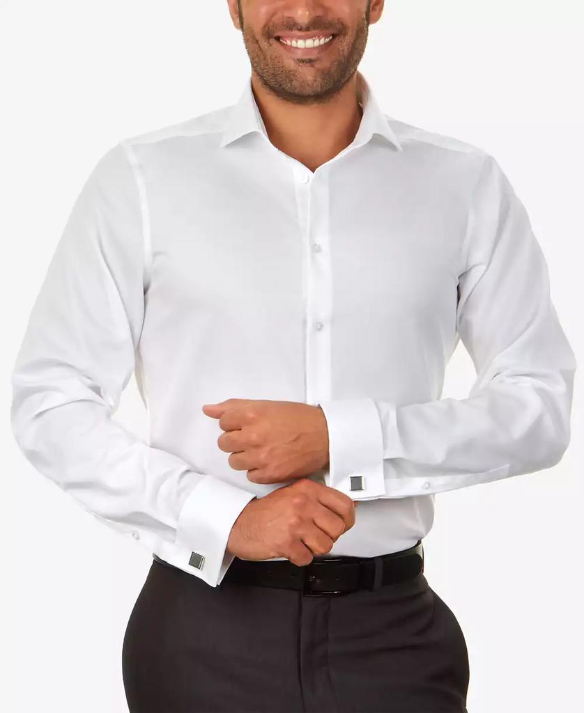 Calvin Klein Herren Slim-Fit Hemd mit bügelfreiem Fischgrätmuster und französischen Manschetten image 2