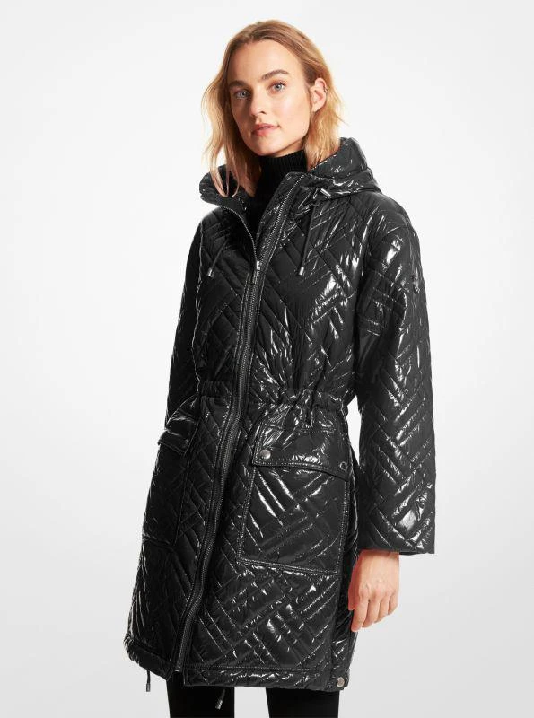 商品 Quilted Ciré Nylon Puffer Coat 图