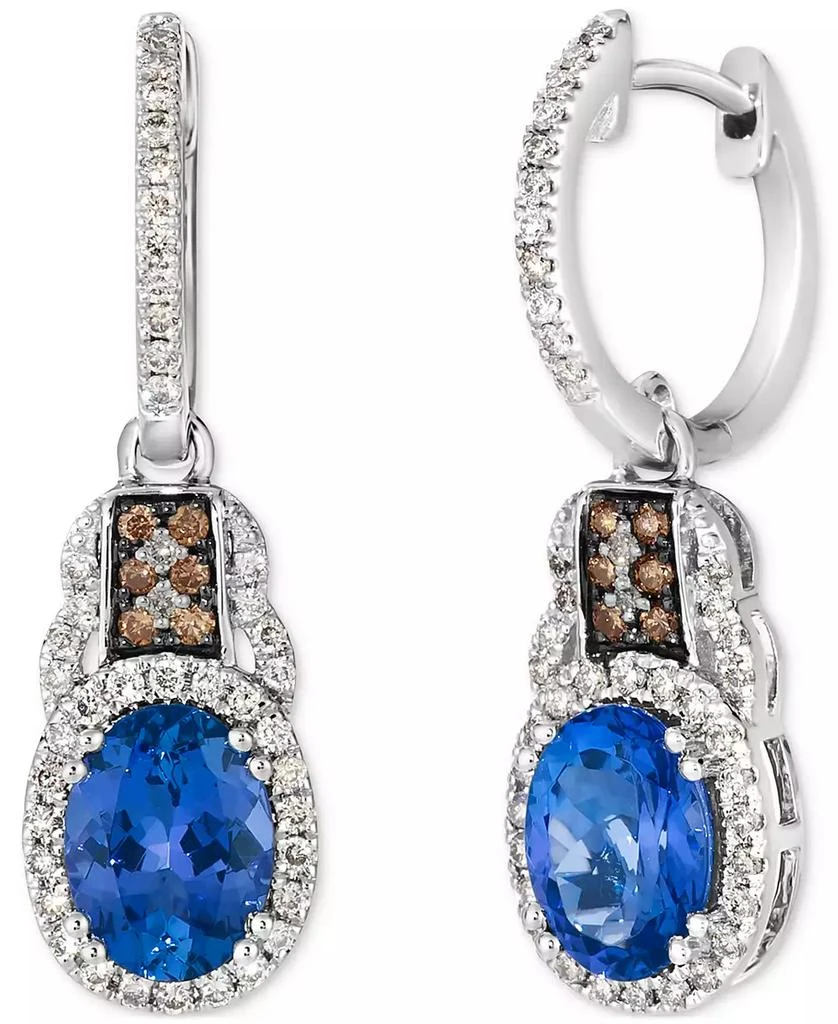 商品Le Vian|Blueberry Tanzanite (2 ct. t.w.) & Diamond (1/2 ct. t.w.) Charm Hoop Earrings in 14k White Gold,价格¥58047,第1张图片