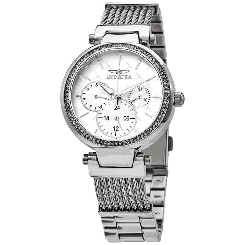 Angel Quartz Crystal Silver Dial Ladies Watch 28915商品第1张图片规格展示