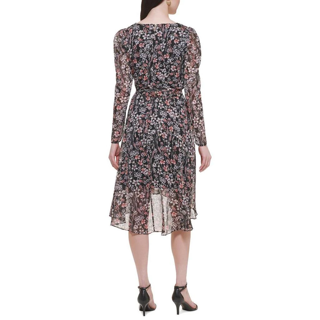 商品Tommy Hilfiger|Tommy Hilfiger Womens Petites Chiffon Floral Midi Dress,价格¥54,第2张图片详细描述