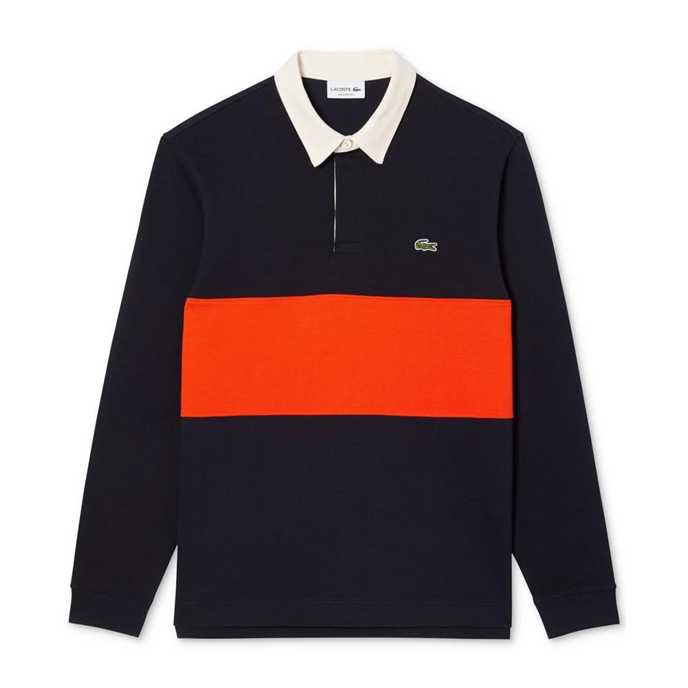 商品Lacoste|Men's Regular-Fit Colorblocked Long-Sleeve Polo,价格¥906,第5张图片详细描述