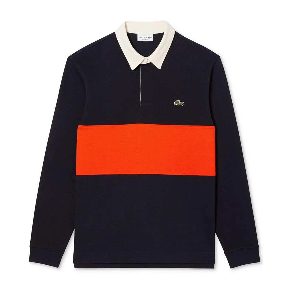 商品Lacoste|Men's Regular-Fit Colorblocked Long-Sleeve Polo,价格¥696,第5张图片详细描述