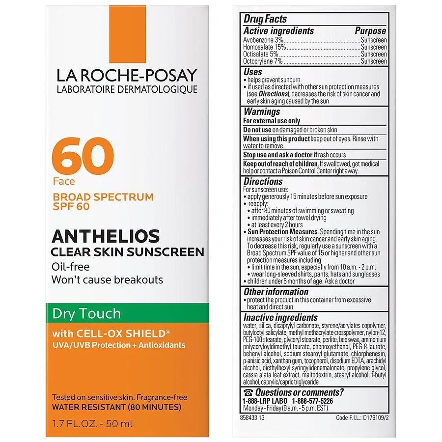 La Roche-Posay Anthelios Clear Skin Sunscreen for Face, Oil-Free, SPF 60 8
