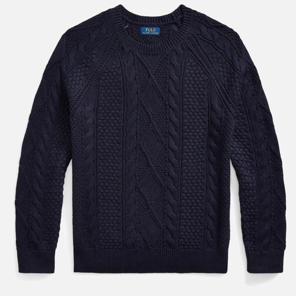 商品Ralph Lauren|Polo Ralph Lauren Men's Roving Cotton Jumper - Hunter Navy,价格¥1072,第4张图片详细描述