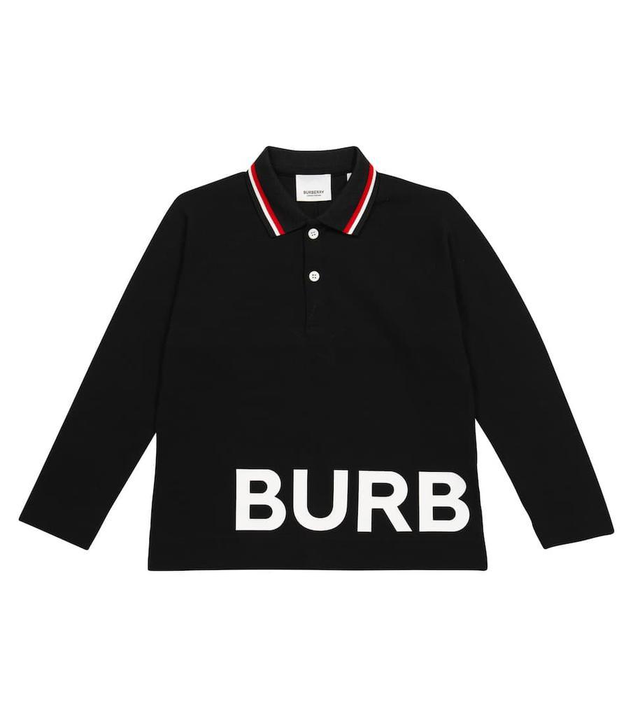 商品Burberry|Logo棉质珠地Polo衫,价格¥1432,第1张图片