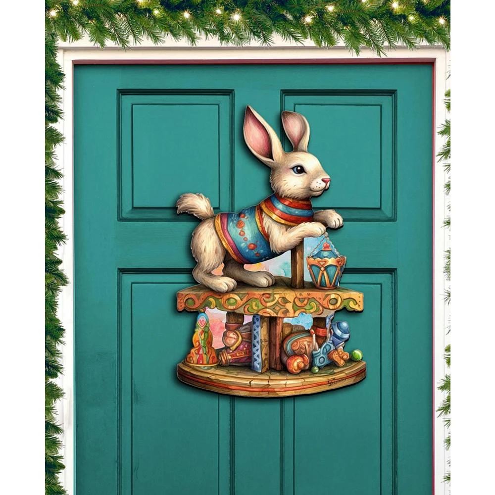 商品Designocracy|Carousel with Toys Christmas Wooden Door Decor Wall Decor G. DeBrekht,价格¥1099,第3张图片详细描述