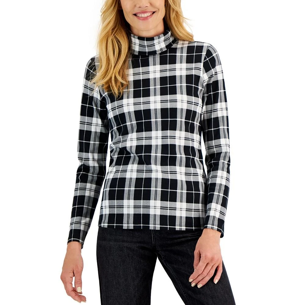 商品Charter Club|Women's Tartan Turtleneck Top, Created for Macy's,价格¥141,第1张图片