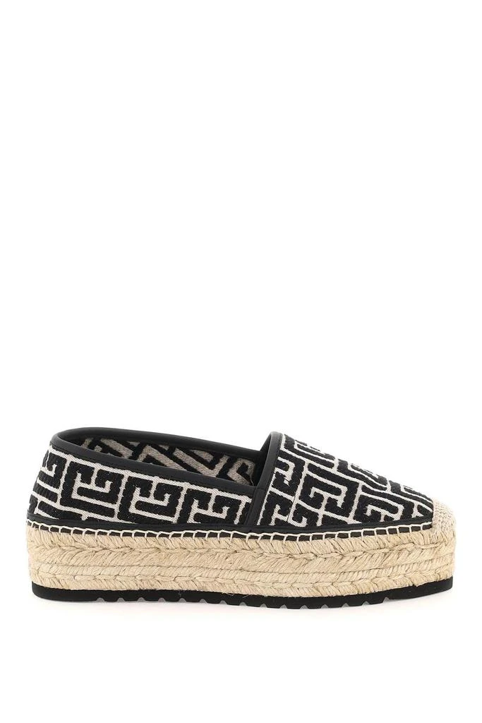 商品Balmain|MONOGRAM CANVAS PLATFORM ESPADRILLES,价格¥1974,第1张图片