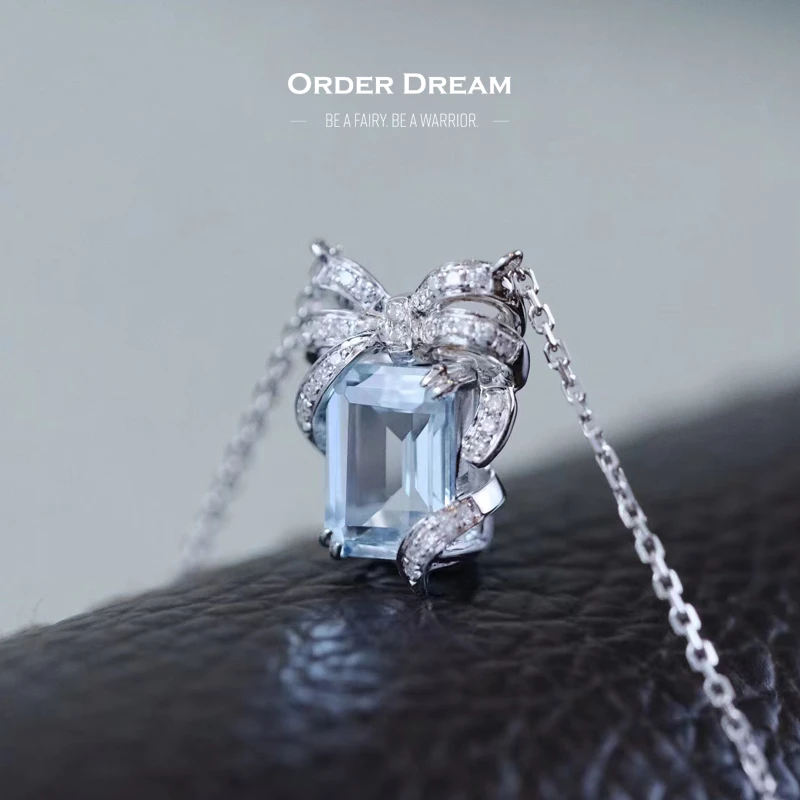 商品[国内直发] Order Dream|18K金海蓝宝项链,价格¥3084,第1张图片