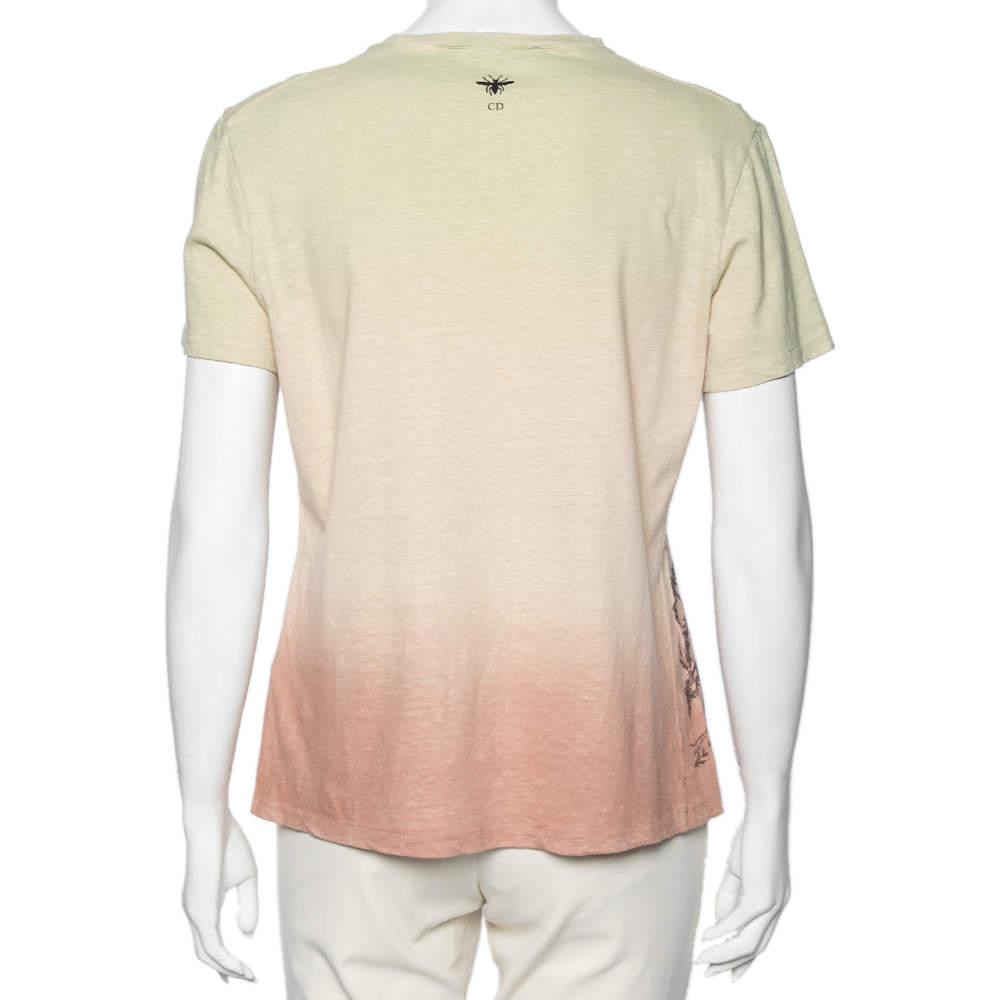 Dior Multicolored Ombre Cotton Printed Short Sleeve T-Shirt L商品第3张图片规格展示