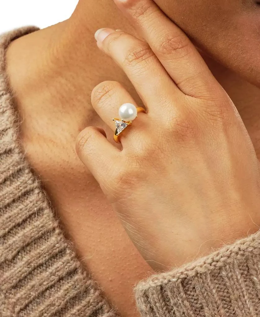 商品Sterling Forever|Cubic Zirconia and Imitation Pearls Dara Ring,价格¥180,第4张图片详细描述