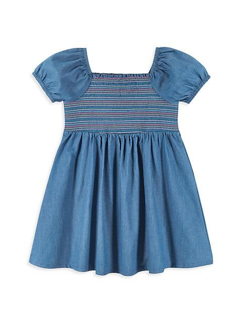 Little Girl's Smocked Chambray Dress商品第2张图片规格展示